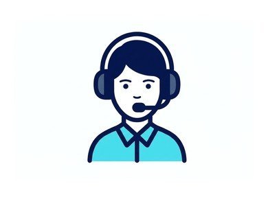 Ilustración de un agente de atención al cliente con auriculares